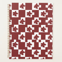 Agenda Silhueta de flores em padrão.