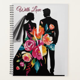 Agenda Silhueta Floral | Arte Moderna de Noiva e Noivo
