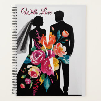 Agenda Silhueta Floral | Arte Moderna de Noiva e Noivo