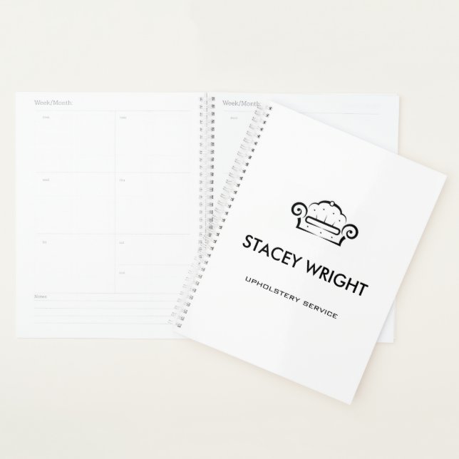 Agenda Silhueta preta de sofá branco estofado (Exibição)