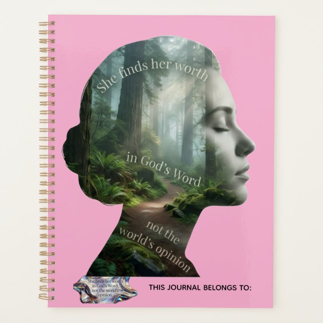Agenda Silhueta Rosa Fofa no Design da Fé Cristã (Frente)