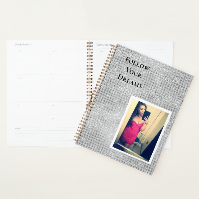 Agenda Silver Sparkle Sua Cotação Personalizada de Foto (Exibição)
