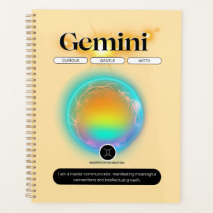 Agenda Símbolo Zodiac Moderno Gemini Cita Elemento Ar