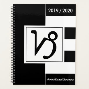 Agenda Símbolo Zodiano Personalizado Capricórnio Preto e