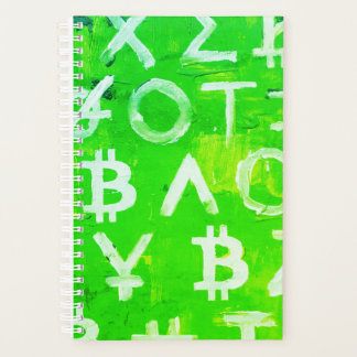 Agenda Símbolos de Bitcoin (Lucro Brilhante Verde - 1)