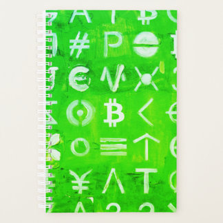 Agenda Símbolos de Bitcoin (Lucro Brilhante Verde - 4)