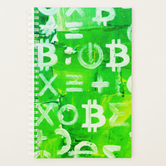 Agenda Símbolos de Bitcoin (Lucro Brilhante Verde - 6)