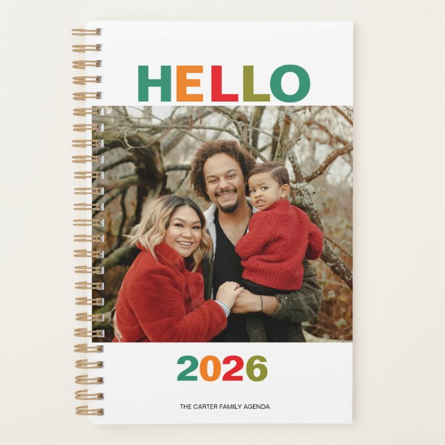 Agenda Simple colorful modern typography 2026 photo (Frente)