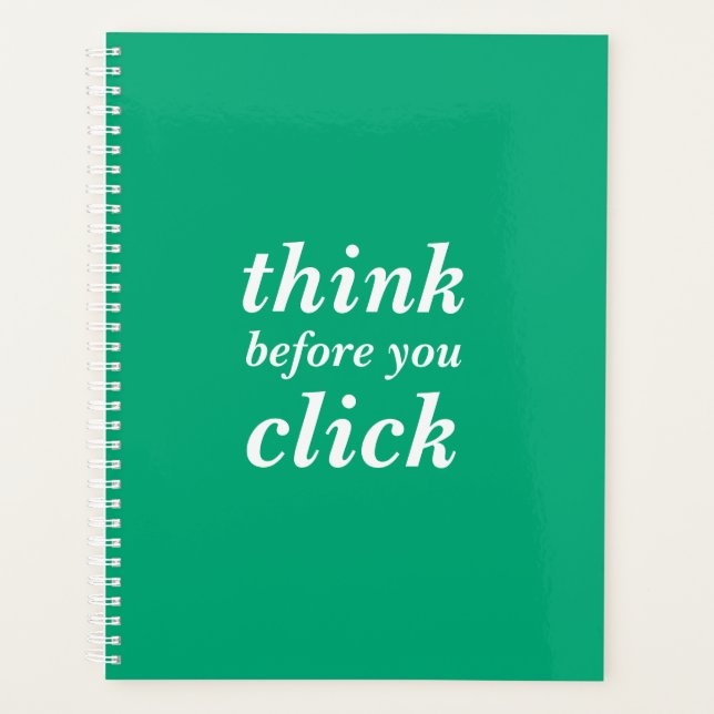 Agenda Simple Custom Design | think before you click | (Frente)