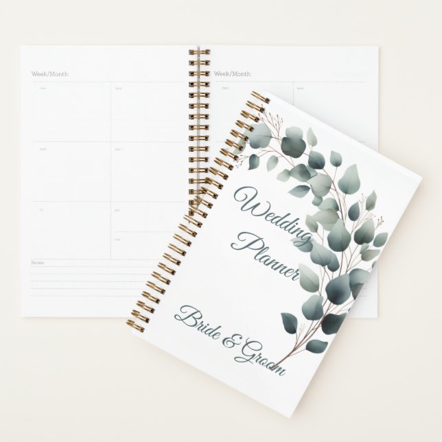 Agenda Simple Eucalyptus Wedding Planner (Exibição)