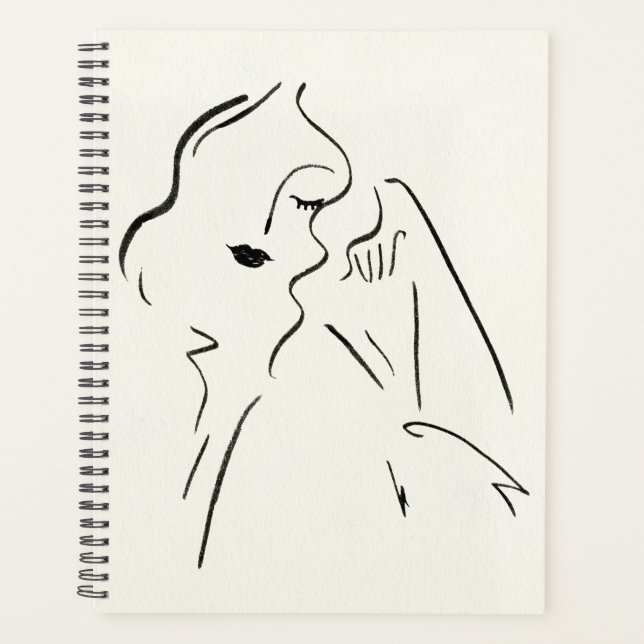 Agenda Simple Study - Desenho de uma Senhora (Frente)