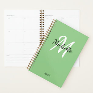 Agenda Simple Verde Monogramado