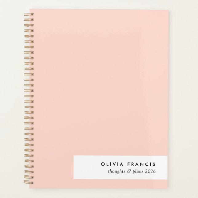 Agenda Simples 2026 Moderno Blush Rosa Feminina (Frente)