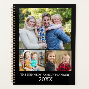 Agenda Simples 3 Foto Colagem Preta E Branca Família 2023
