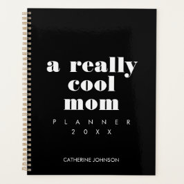 Agenda Simples Divertida Mãe Legal Personalizada Preto E 