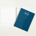Agenda Simples e Minimalista Azul-Teal de Dois Monogramas<br><div class="desc">Planeador azul lacrimogêneo minimalista Simples Dois Monogramas perfeito como presente para chefes,  consultores,  profissionais ou empresários.</div>