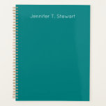 Agenda Simples Elegante Profissional Branco e Teal<br><div class="desc">Representa-se com esta design moderna e elegante. Esse modelo pode ser personalizado para atender a todas as profissões profissionais.</div>