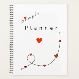 Agenda Simples ilustração com coração em minimalista