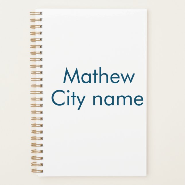 Agenda simples letra inicial monograma adicionar sua letr (Frente)