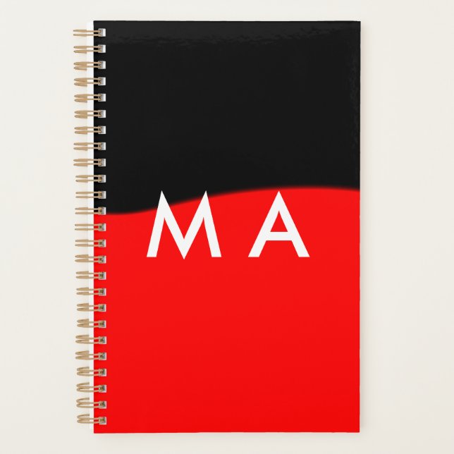 Agenda Simples monograma adicione seu nome com letra míni (Frente)