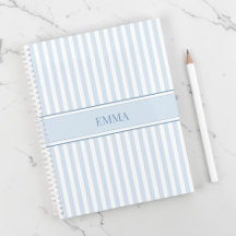 Simples Nome Personalizado Listrado Azul Empoeirad
