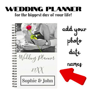 Agenda Simples Planeador de Casamento de Fotos Moderna