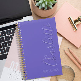 Agenda Simples Planeador de Púrpura Chic Moderno Personal