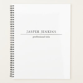 Agenda Simples preto e branco Mínimo Moderno