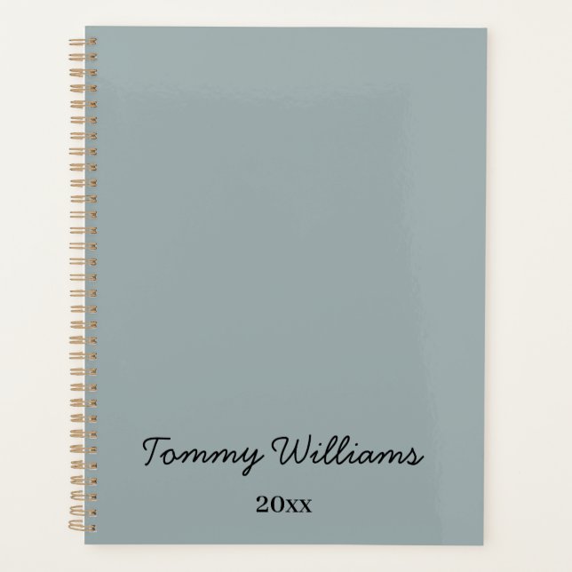 Agenda Simples profissional azul empoeirado minimalista (Frente)