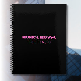 Agenda Simples profissional Neon Pink Preto