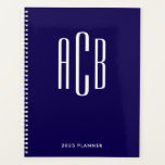 Agenda Simples - Três Letras Monograma Azul Escuro<br><div class="desc">Uma design de três letras simples e azul escuro para o planejador. Você pode mudar a fonte e o plano de fundo se preferir cores brilhantes legal. Crie seu próprio dom monograma para o escritório deles.</div>