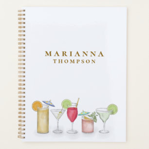 Agenda Simples Watercolor Cocktail Bebidas Na moda Person