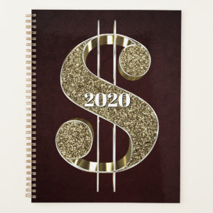 Agenda Sinal Dourado de Dólar Personalizado