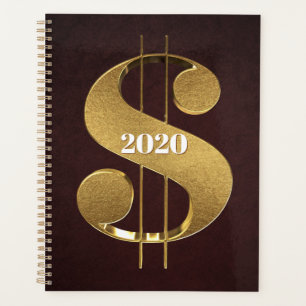 Agenda Sinal Dourado de Dólar Personalizado