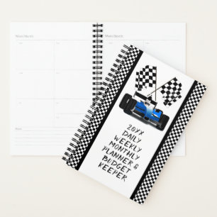 Agenda Sinalizador Verificado do Carro Race Azul