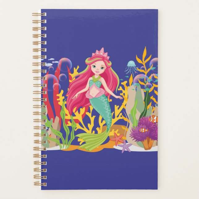 Agenda Siren Oceano: Cabelo Vermelho Longo (Frente)