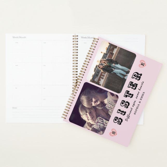 Agenda Sisters Photo Planner – Different Ages, Same Heart (Exibição)