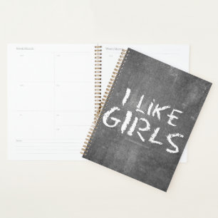 Agenda SlipperyJoe's Eu Gosto de Garotas quadro-negro suj