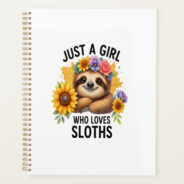 Agenda Sloth Just a Girl Who Loves Sloth (Frente)