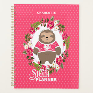 Agenda Sloth Super Bonita Girly Nome editável
