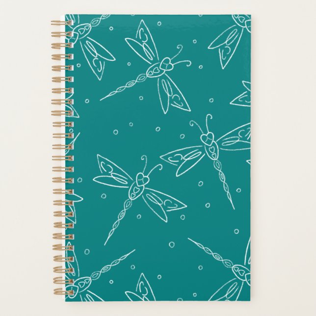 Agenda Small dragonfly themed planner - teal (Frente)