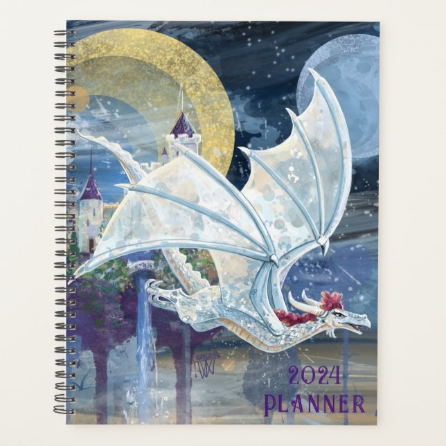 Agenda Snowy White Dragon Guardian Planner (Frente)