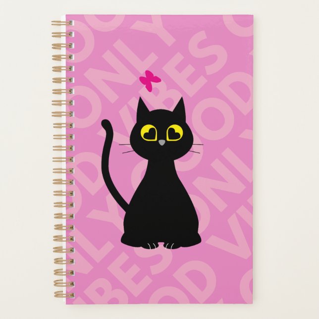 Agenda SÓ BONS VIBRES! - Planner Divertido de Gato (Frente)