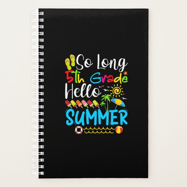 Agenda So Long 5th Grade Hello Summer Last Day Of School. (Frente)