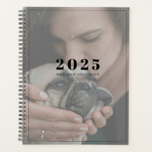 Agenda Sobreposição Branca de Fotos Simples Moderna