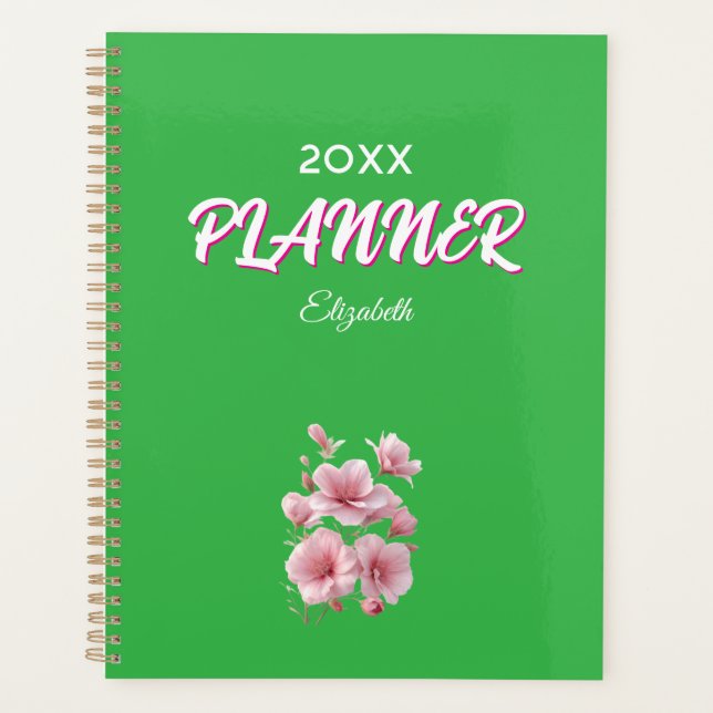 Agenda Soft Elegant Pink Floral Personalized (Frente)