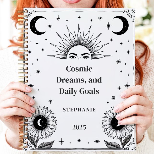 Agenda Sol Cósmico e Lua Nome Personalizado Manifestação (Criador carregado)