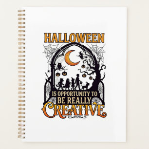Agenda Sombra Criativa de Crianças de Halloween Lua Cresc