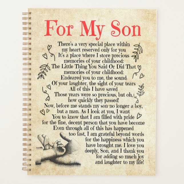 Agenda Son Gift | Pelo Meu Filho, Muito Obrigado Por Ter  (Frente)