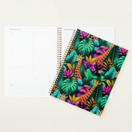 Agenda Sonho de Girafa na Selva Padrão de Superfície Sem